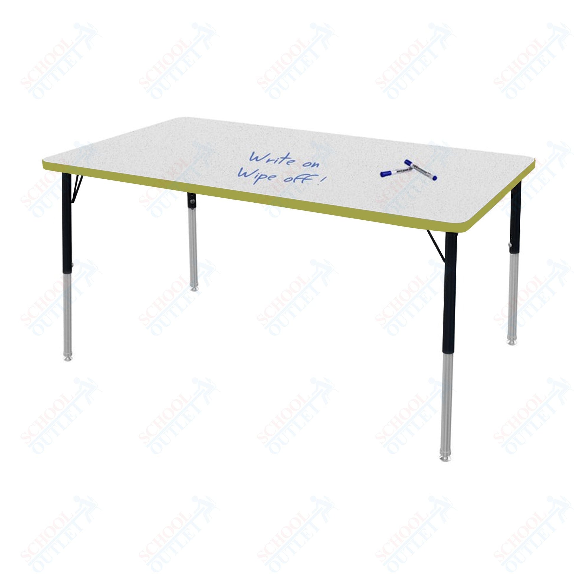 Marco MG2200 Series Rectangle Activity Table w/ Dry Erase Top 42" x 60" Adj Height 21" - 30" (MG2250 - DB) - SchoolOutlet