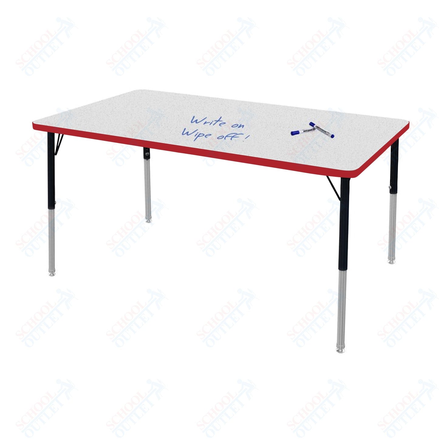 Marco MG2200 Series Rectangle Activity Table w/ Dry Erase Top 42" x 60" Adj Height 21" - 30" (MG2250 - DB) - SchoolOutlet