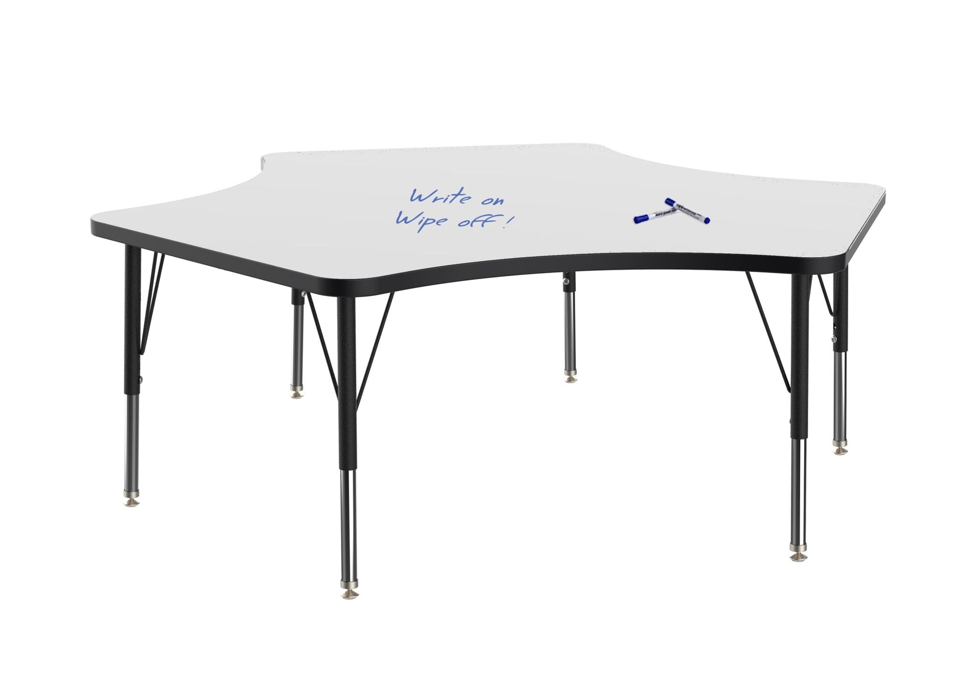 Marco MG2200 Series Delta Preschool Table w/ Dry Erase Top 60" x 60" Adj Height 16" - 24" (MG2251 - DA) - SchoolOutlet