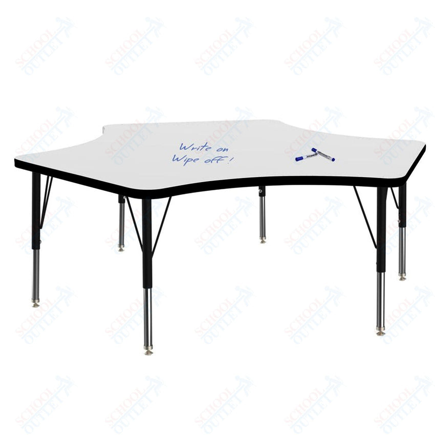 Marco MG2200 Series Delta Preschool Table w/ Dry Erase Top 60" x 60" Adj Height 16" - 24" (MG2251 - DA) - SchoolOutlet