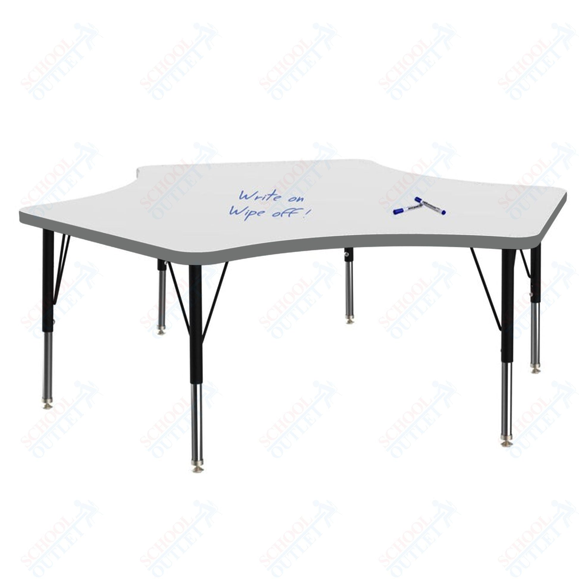 Marco MG2200 Series Delta Preschool Table w/ Dry Erase Top 60" x 60" Adj Height 16" - 24" (MG2251 - DA) - SchoolOutlet