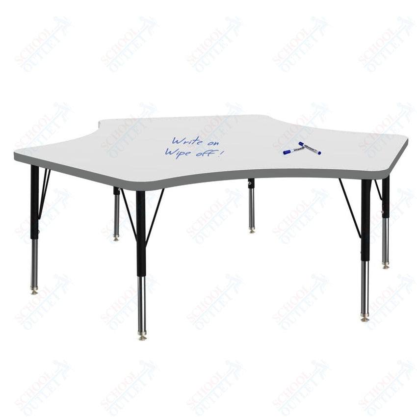 Marco MG2200 Series Delta Preschool Table w/ Dry Erase Top 60" x 60" Adj Height 16" - 24" (MG2251 - DA) - SchoolOutlet