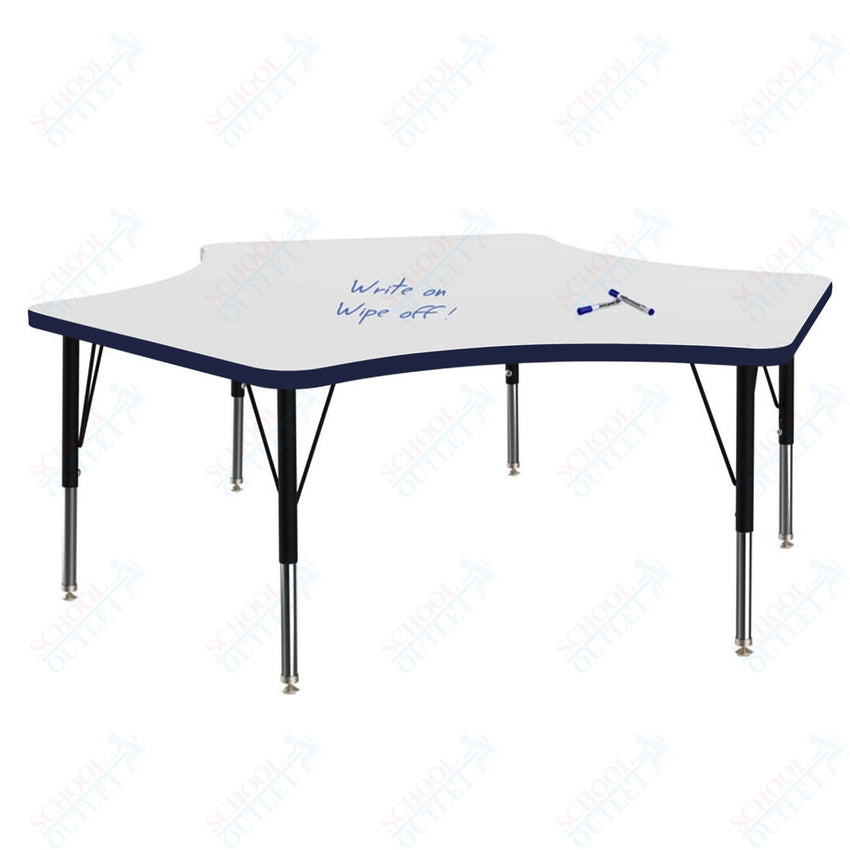 Marco MG2200 Series Delta Preschool Table w/ Dry Erase Top 60" x 60" Adj Height 16" - 24" (MG2251 - DA) - SchoolOutlet