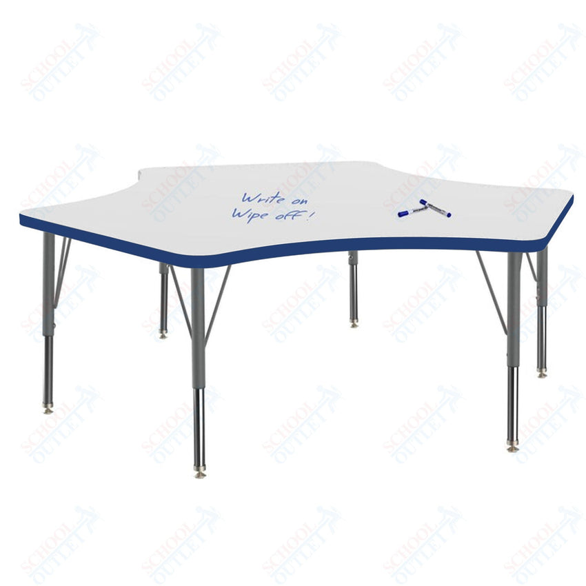 Marco MG2200 Series Delta Preschool Table w/ Dry Erase Top 60" x 60" Adj Height 16" - 24" (MG2251 - DA) - SchoolOutlet