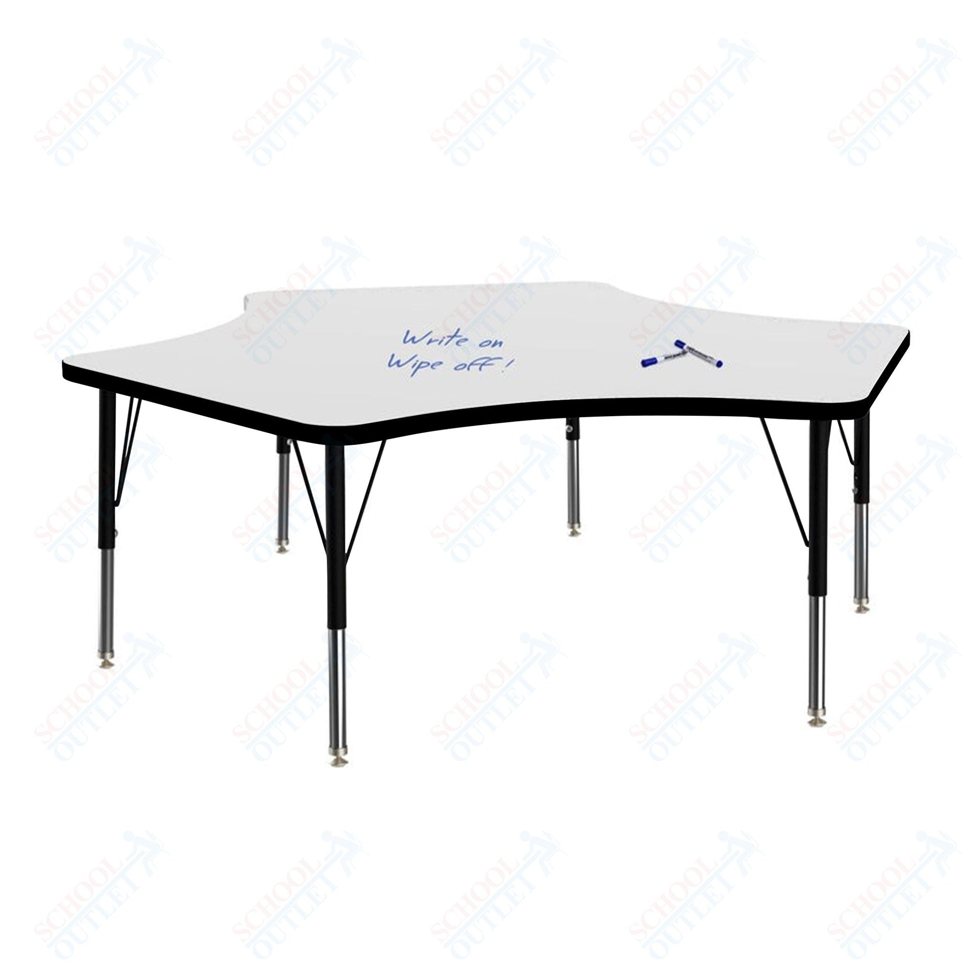 Marco MG2200 Series Delta Activity Table w/ Dry Erase Top 60" x 60" Adj Height 21" - 30" (MG2251 - DB) - SchoolOutlet