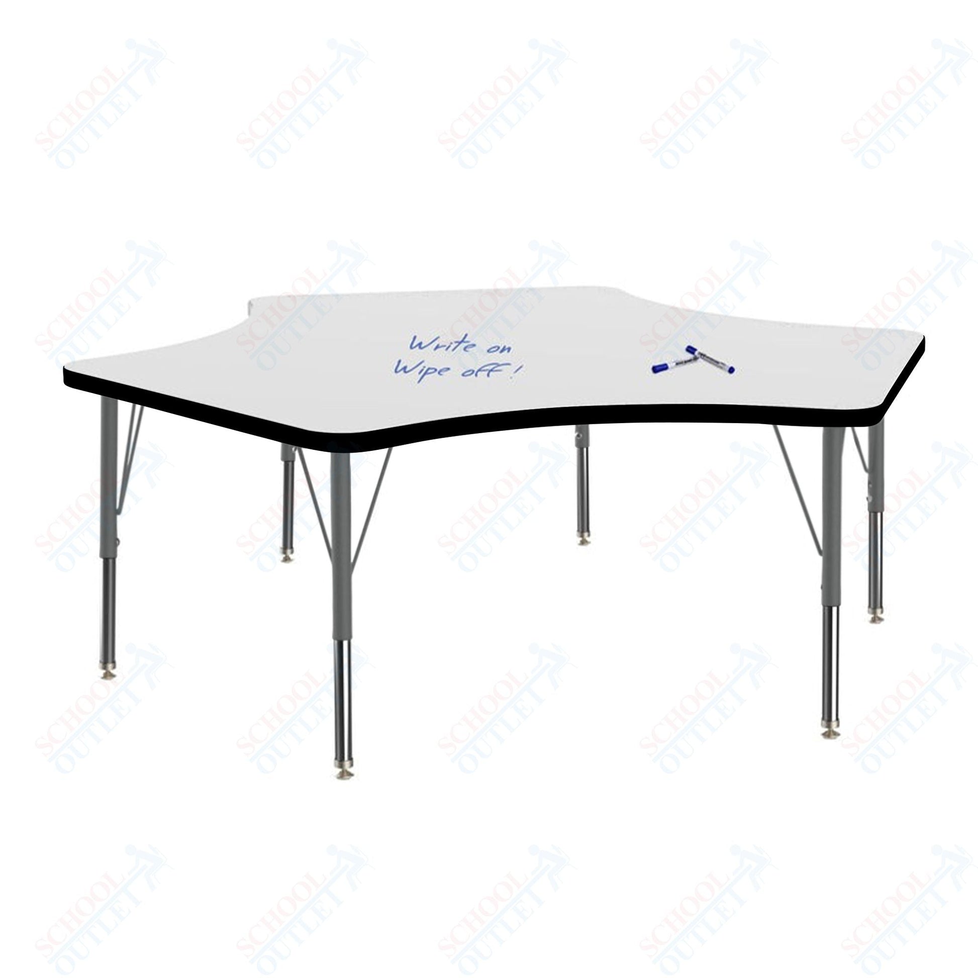 Marco MG2200 Series Delta Activity Table w/ Dry Erase Top 60" x 60" Adj Height 21" - 30" (MG2251 - DB) - SchoolOutlet