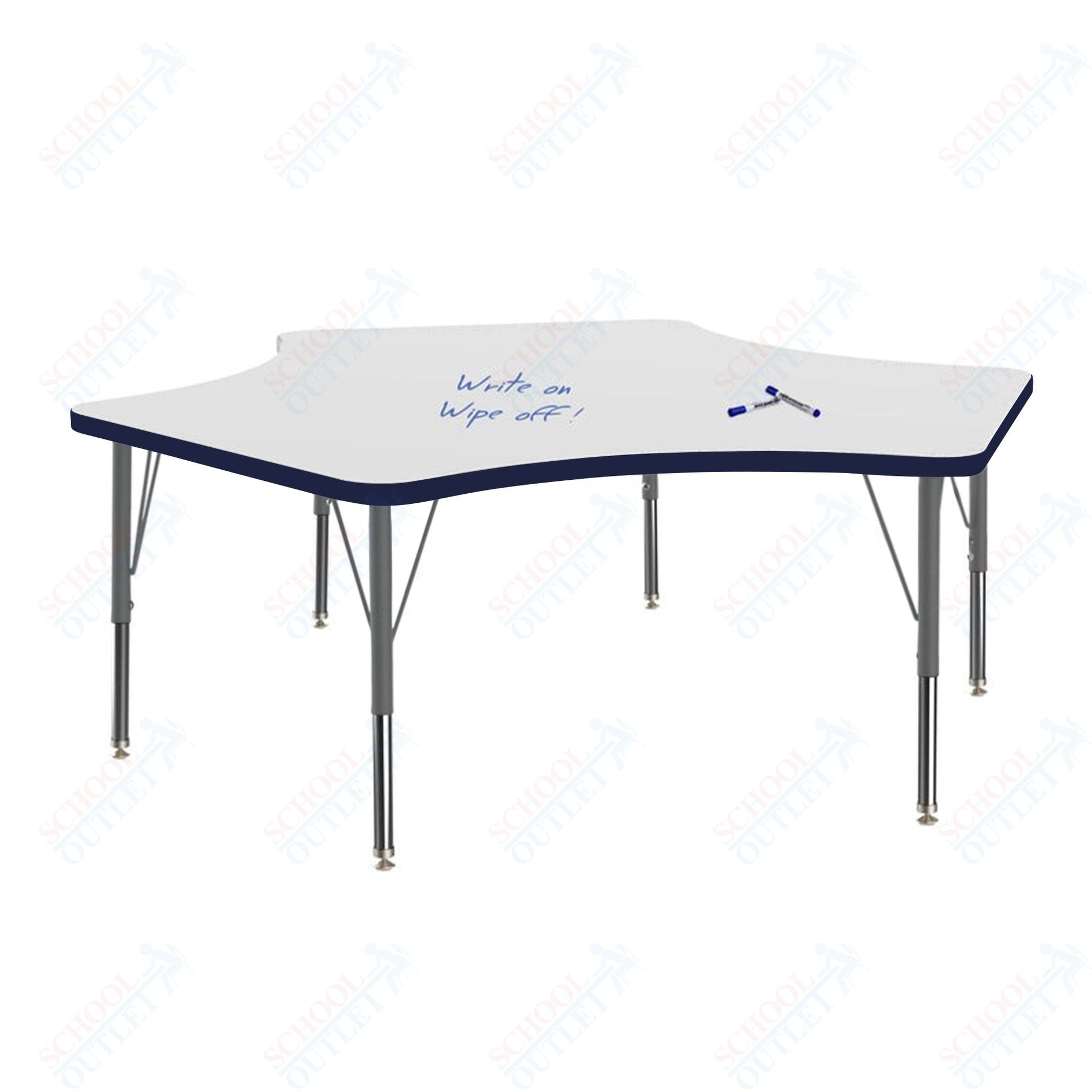 Marco MG2200 Series Delta Activity Table w/ Dry Erase Top 60" x 60" Adj Height 21" - 30" (MG2251 - DB) - SchoolOutlet