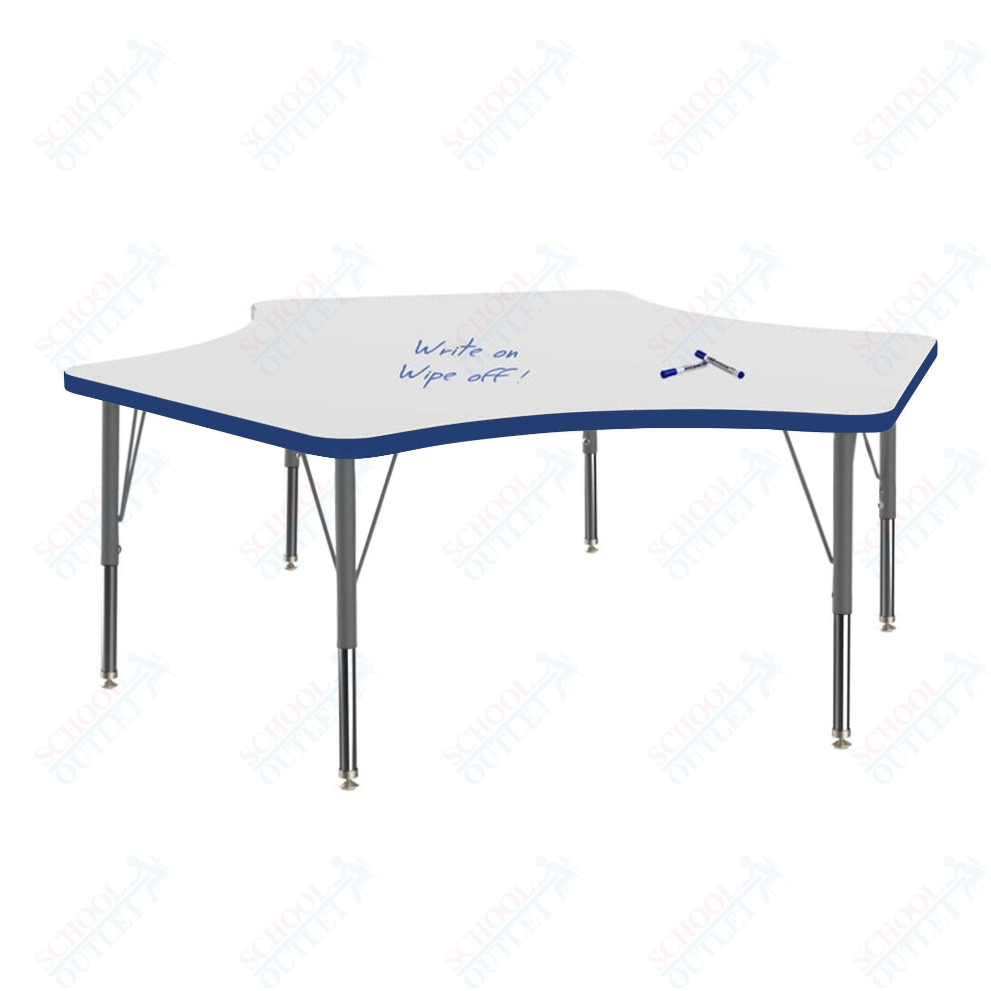 Marco MG2200 Series Delta Activity Table w/ Dry Erase Top 60" x 60" Adj Height 21" - 30" (MG2251 - DB) - SchoolOutlet