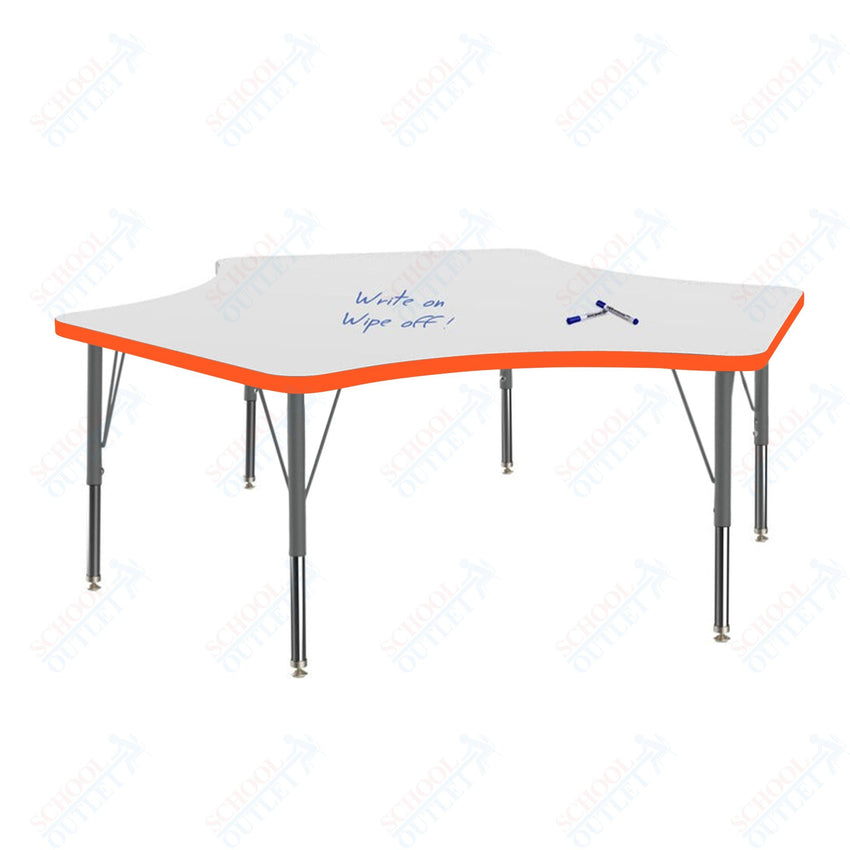 Marco MG2200 Series Delta Activity Table w/ Dry Erase Top 60" x 60" Adj Height 21" - 30" (MG2251 - DB) - SchoolOutlet