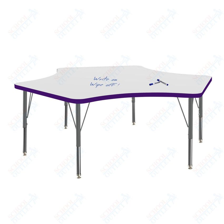 Marco MG2200 Series Delta Activity Table w/ Dry Erase Top 60" x 60" Adj Height 21" - 30" (MG2251 - DB) - SchoolOutlet