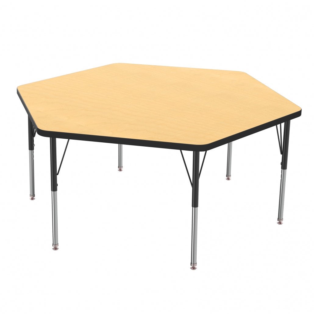 Marco MG2200 Series Hexagon Activity Table 54.5" x 48" Adjustable Height 21" - 30" (MG2254 - MB) - SchoolOutlet