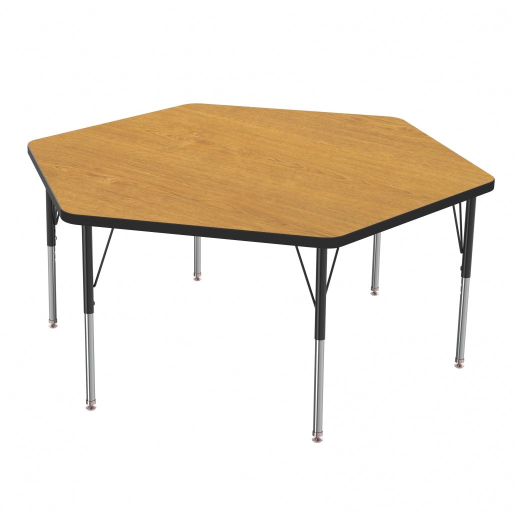 Marco MG2200 Series Hexagon Activity Table 54.5" x 48" Adjustable Height 21" - 30" (MG2254 - MB) - SchoolOutlet