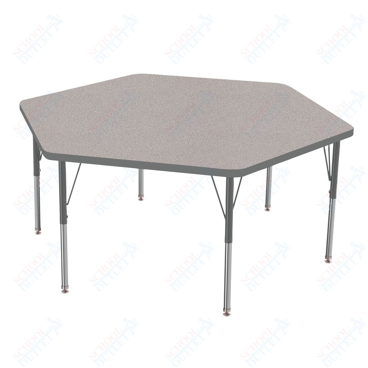 Marco MG2200 Series Hexagon Activity Table 54.5" x 48" Adjustable Height 21" - 30" (MG2254 - MB) - SchoolOutlet