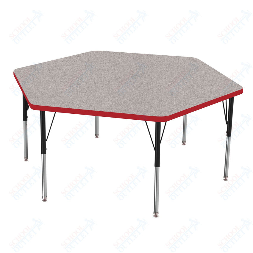 Marco MG2200 Series Hexagon Activity Table 54.5" x 48" Adjustable Height 21" - 30" (MG2254 - MB) - SchoolOutlet