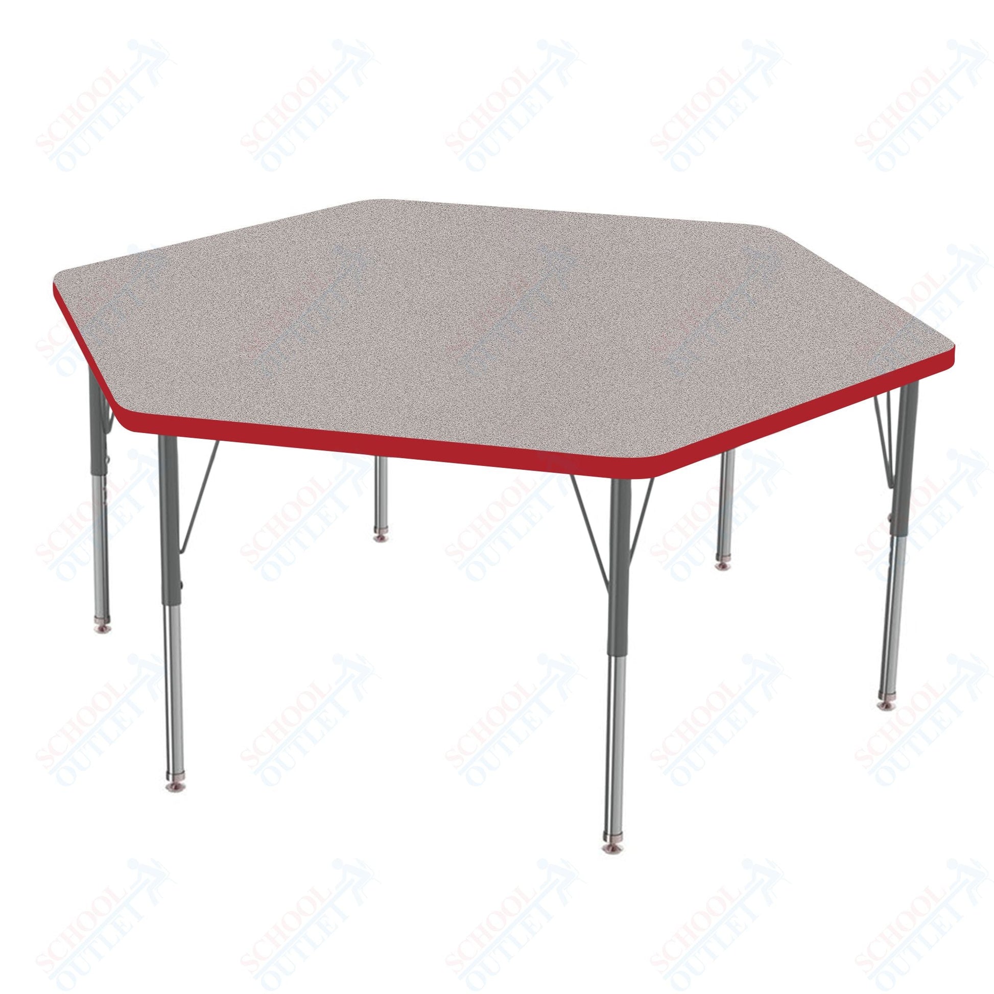 Marco MG2200 Series Hexagon Activity Table 54.5" x 48" Adjustable Height 21" - 30" (MG2254 - MB) - SchoolOutlet