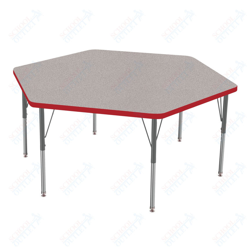 Marco MG2200 Series Hexagon Activity Table 54.5" x 48" Adjustable Height 21" - 30" (MG2254 - MB) - SchoolOutlet