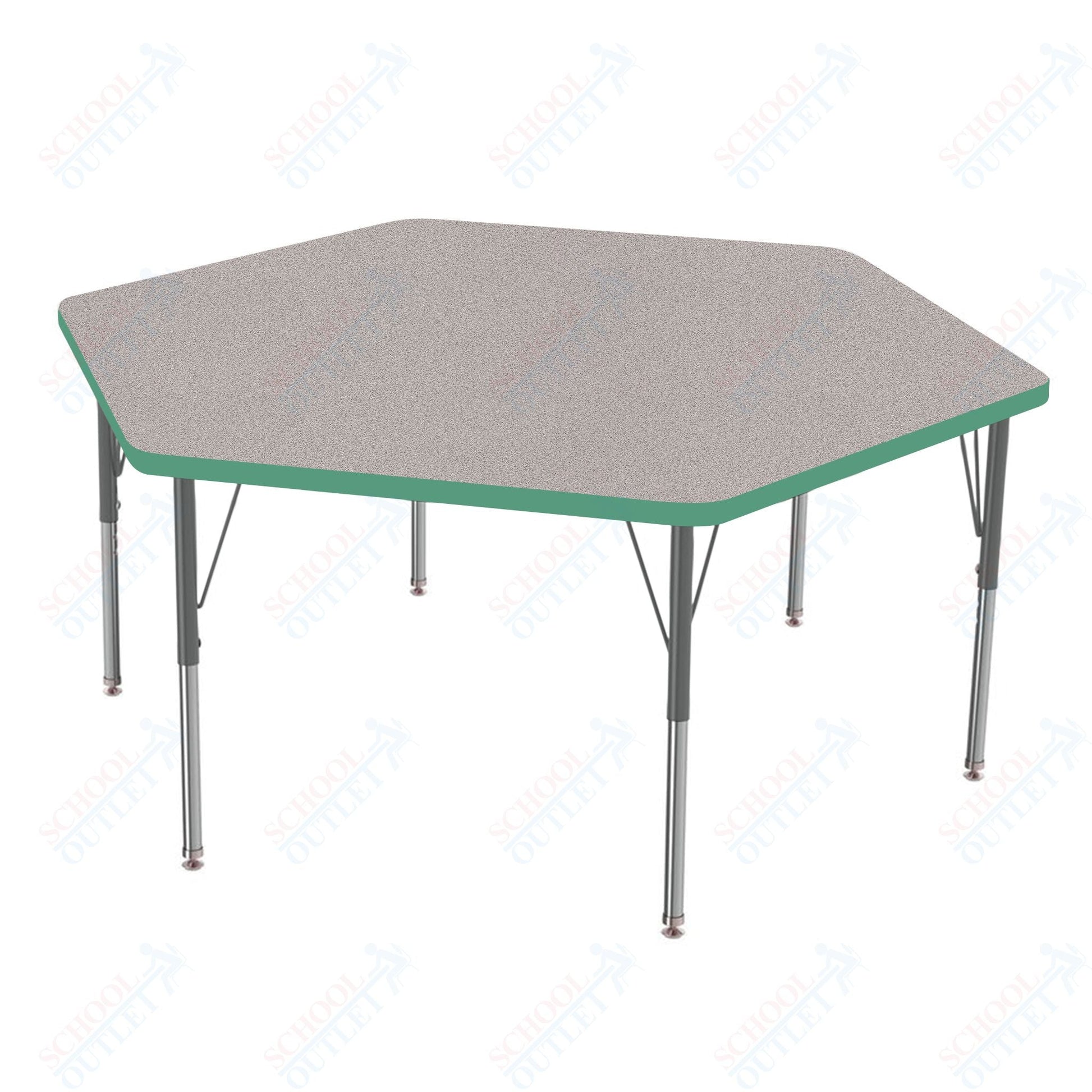 Marco MG2200 Series Hexagon Activity Table 54.5" x 48" Adjustable Height 21" - 30" (MG2254 - MB) - SchoolOutlet