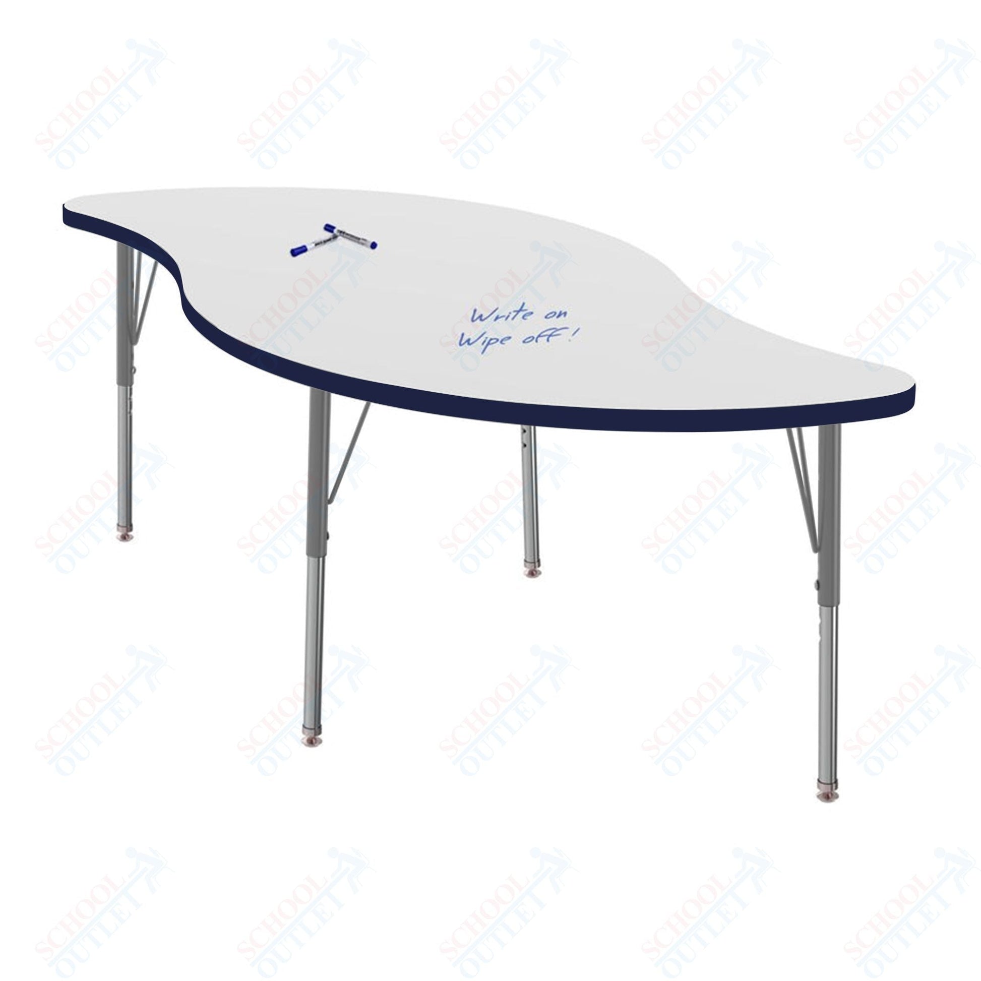 Marco MG2200 Series Veer Preschool Table w/ Dry Erase Top 30" x 60" Adj Height 16" - 24" (MG2255 - DA) - SchoolOutlet