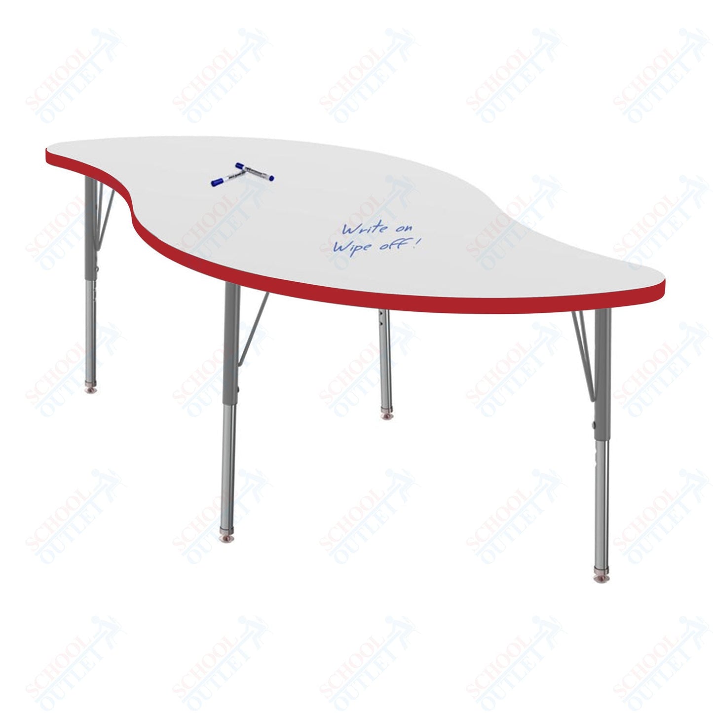 Marco MG2200 Series Veer Preschool Table w/ Dry Erase Top 30" x 60" Adj Height 16" - 24" (MG2255 - DA) - SchoolOutlet