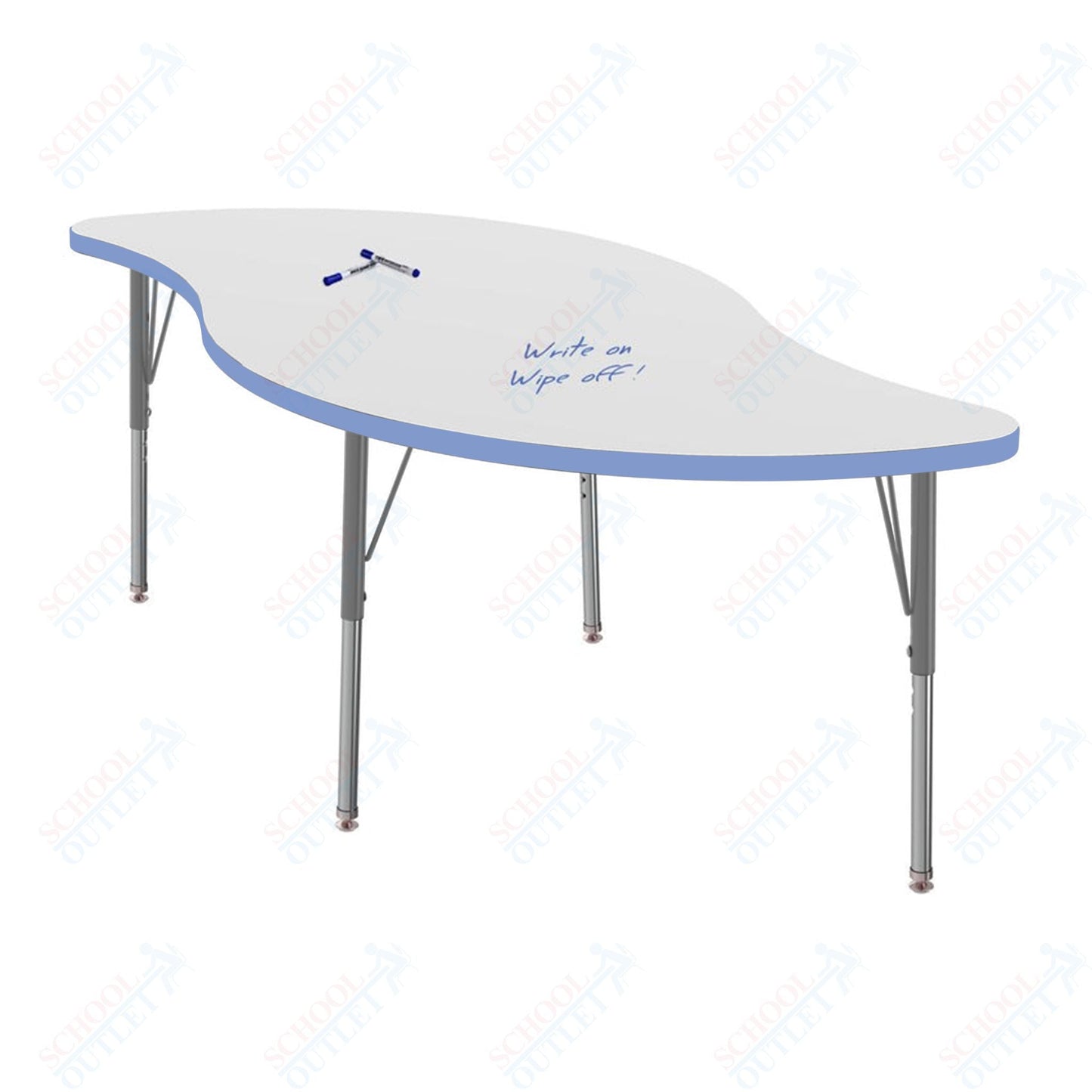 Marco MG2200 Series Veer Preschool Table w/ Dry Erase Top 30" x 60" Adj Height 16" - 24" (MG2255 - DA) - SchoolOutlet