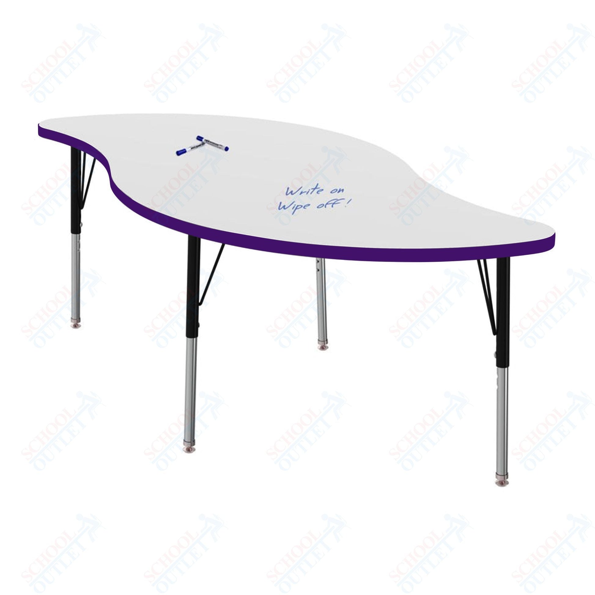 Marco MG2200 Series Veer Preschool Table w/ Dry Erase Top 30" x 60" Adj Height 16" - 24" (MG2255 - DA) - SchoolOutlet