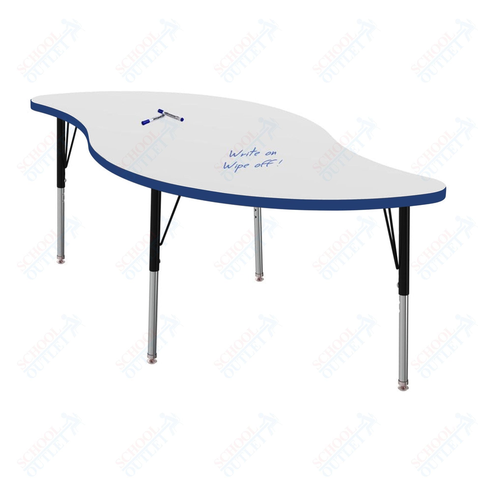 Marco MG2200 Series Veer Activity Table w/ Dry Erase Top 30" x 60" Adj Height 21" - 30" (MG2255 - DB) - SchoolOutlet