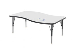 Marco MG2200 Series Wave Preschool Table w/ Dry Erase Top 30" x 54" Adj Height 16"-24" (MG2258-DA)