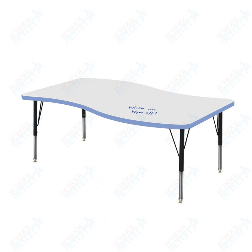 Marco MG2200 Series Wave Activity Table w/ Dry Erase Top 30" x 54" Adj Height 21" - 30" (MG2258 - DB) - SchoolOutlet