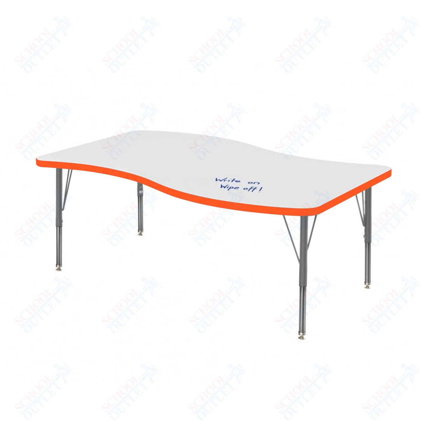 Marco MG2200 Series Wave Activity Table w/ Dry Erase Top 30" x 54" Adj Height 21" - 30" (MG2258 - DB) - SchoolOutlet