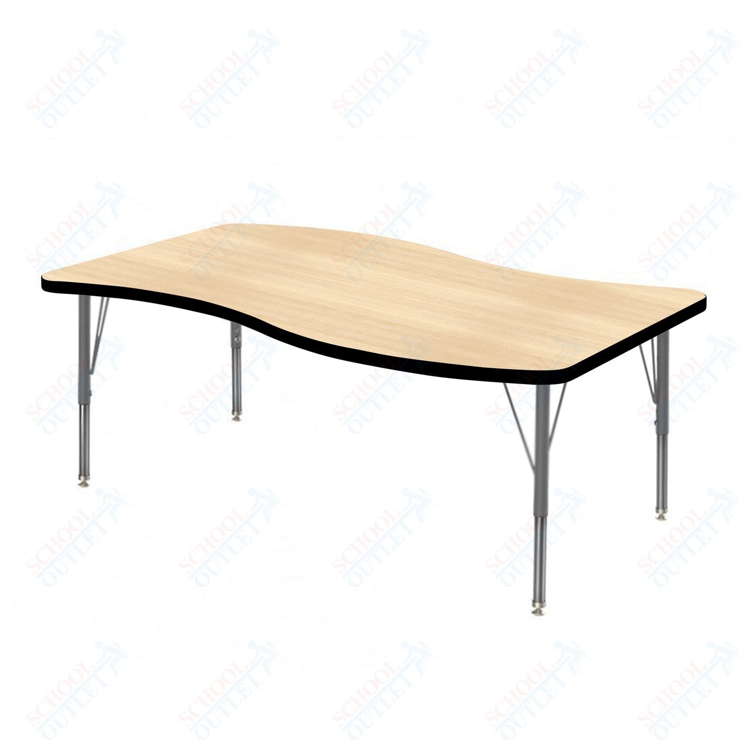 Marco MG2200 Series Wave Preschool Table 30" x 60" Adjustable Height 16" - 24" (MG2259 - MA) - SchoolOutlet