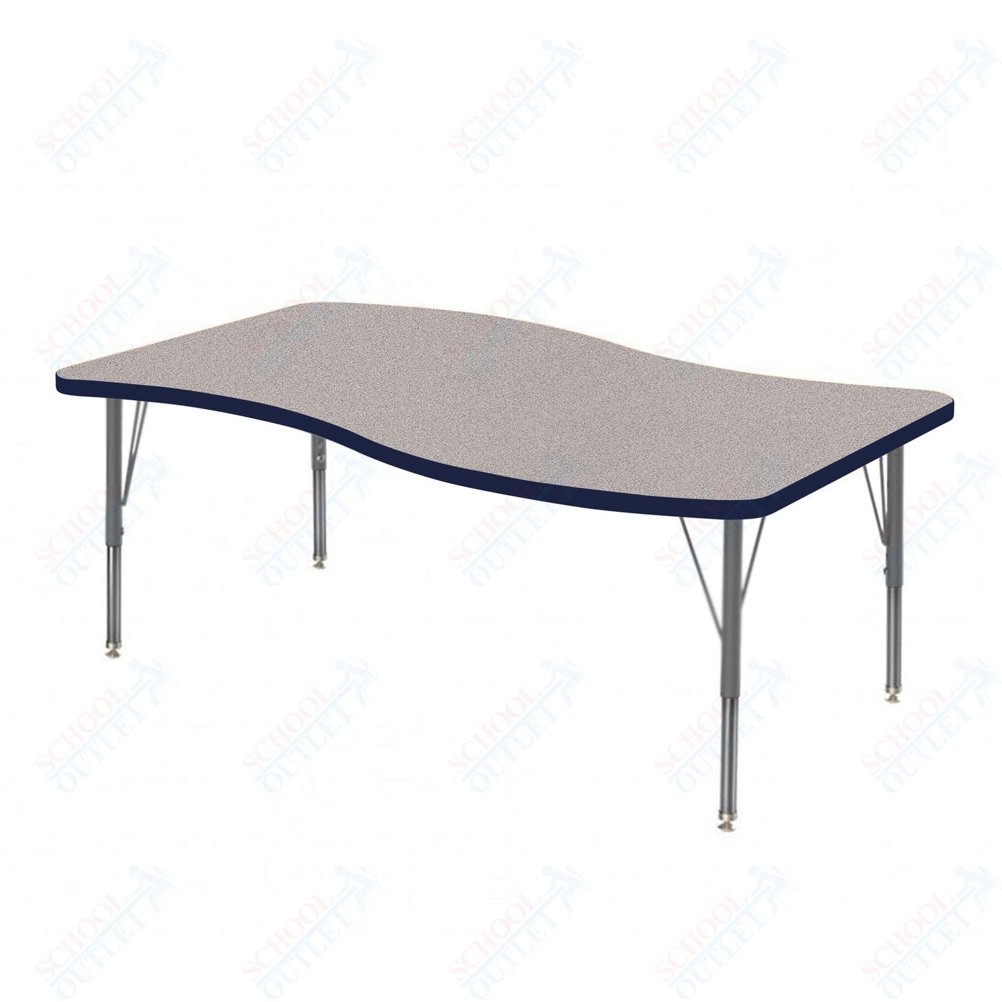 Marco MG2200 Series Wave Preschool Table 30" x 60" Adjustable Height 16" - 24" (MG2259 - MA) - SchoolOutlet