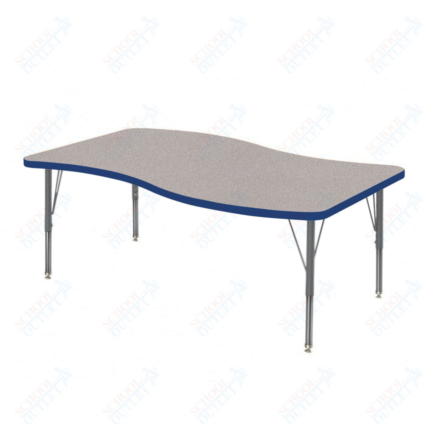 Marco MG2200 Series Wave Preschool Table 30" x 60" Adjustable Height 16" - 24" (MG2259 - MA) - SchoolOutlet