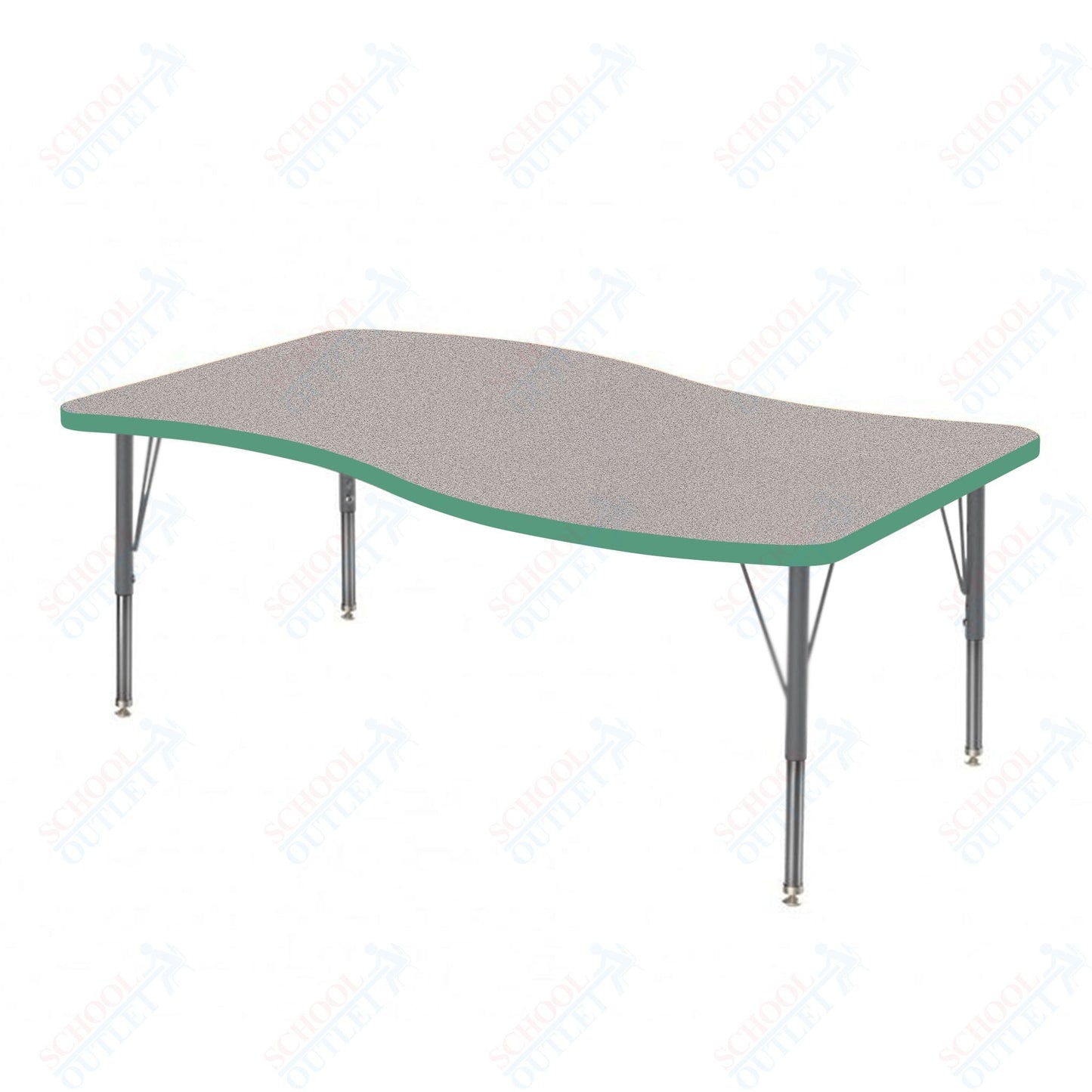 Marco MG2200 Series Wave Preschool Table 30" x 60" Adjustable Height 16" - 24" (MG2259 - MA) - SchoolOutlet