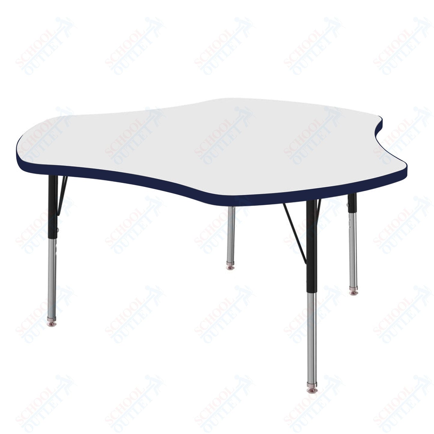 Marco MG2200 Series 48" Triad Activity Table w/ Dry Erase Top Adj Height 21" - 30" (MG2264 - DB) - SchoolOutlet