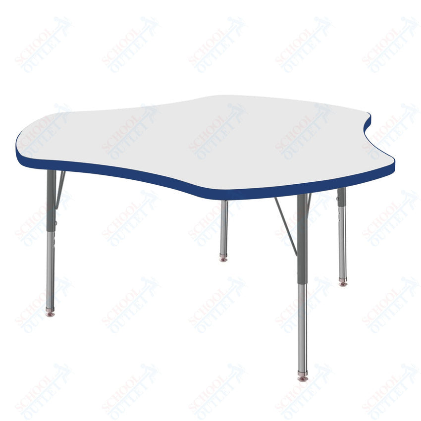 Marco MG2200 Series 48" Triad Activity Table w/ Dry Erase Top Adj Height 21" - 30" (MG2264 - DB) - SchoolOutlet