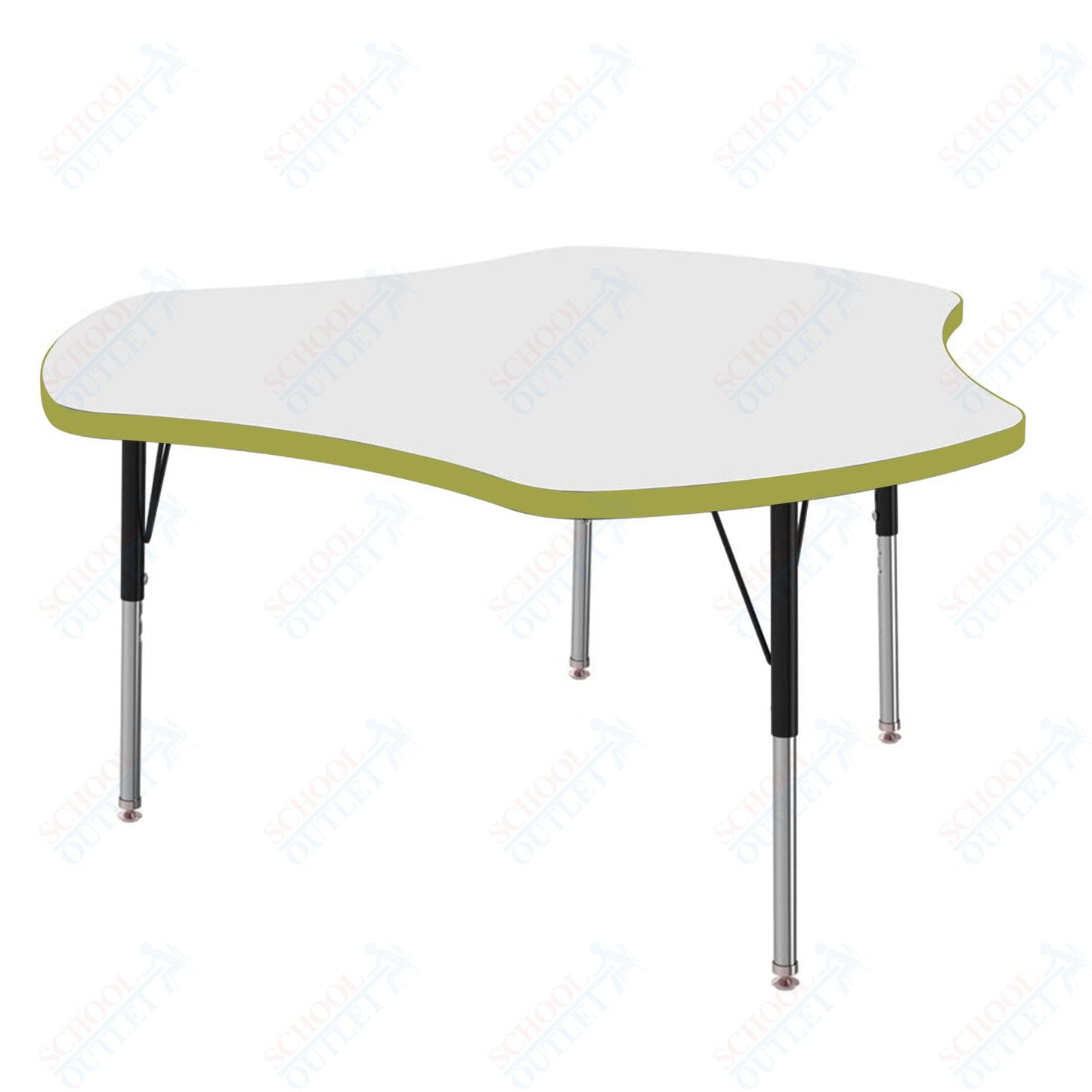 Marco MG2200 Series 48" Triad Activity Table w/ Dry Erase Top Adj Height 21" - 30" (MG2264 - DB) - SchoolOutlet