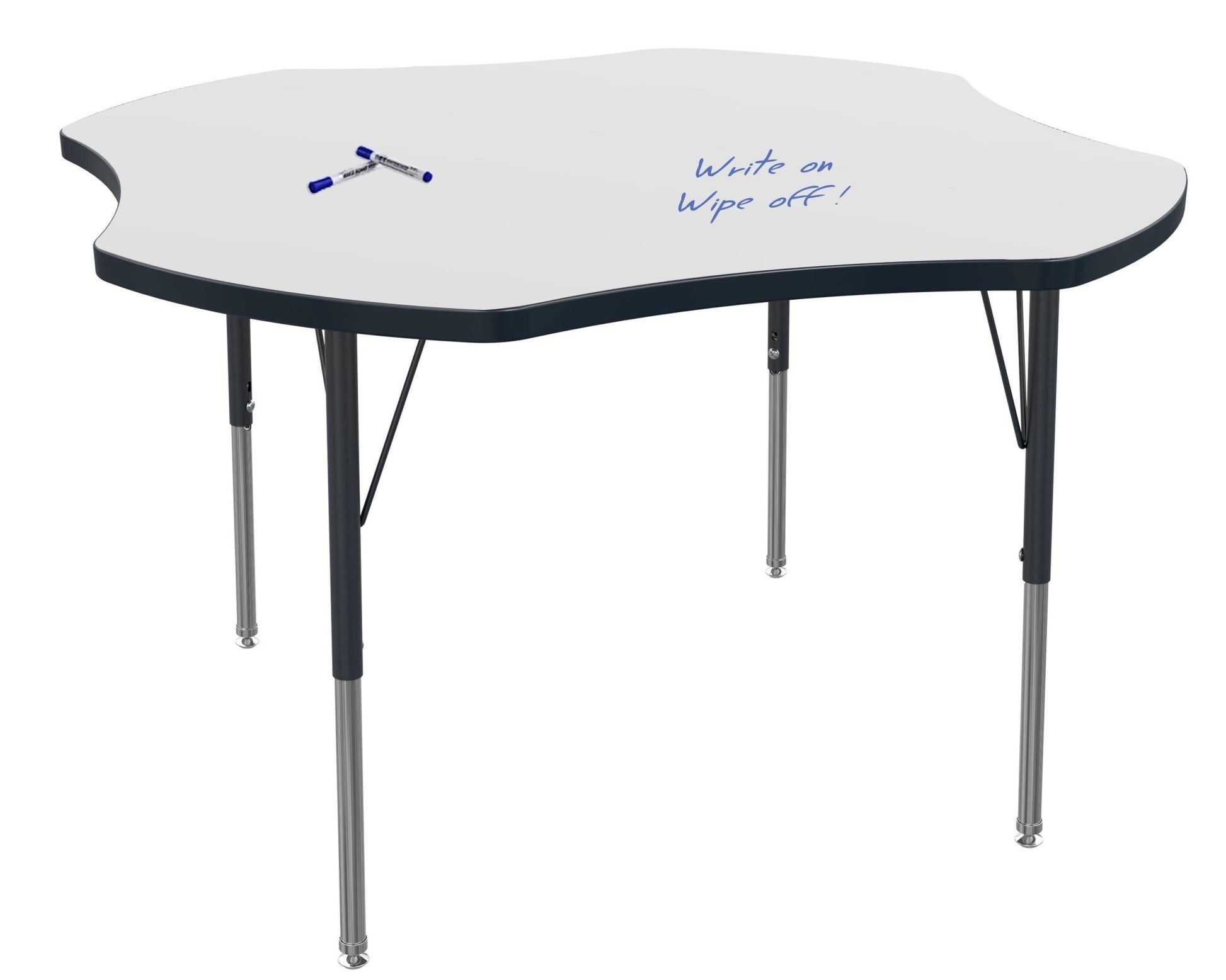 Marco MG2200 Series 48" Clover Preschool Table w/ Dry Erase Top Adj Height 16" - 24" (MG2265 - DA) - SchoolOutlet