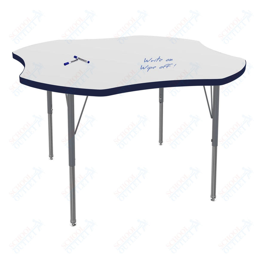 Marco MG2200 Series 48" Clover Preschool Table w/ Dry Erase Top Adj Height 16" - 24" (MG2265 - DA) - SchoolOutlet