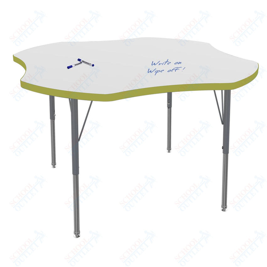 Marco MG2200 Series 48" Clover Preschool Table w/ Dry Erase Top Adj Height 16" - 24" (MG2265 - DA) - SchoolOutlet