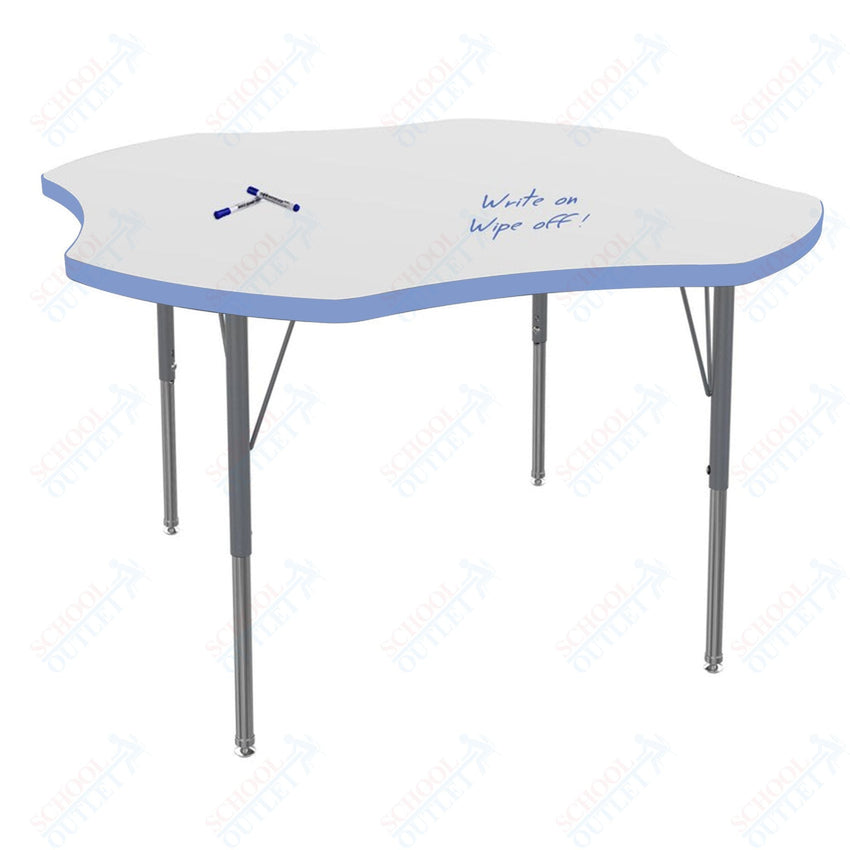 Marco MG2200 Series 48" Clover Preschool Table w/ Dry Erase Top Adj Height 16" - 24" (MG2265 - DA) - SchoolOutlet