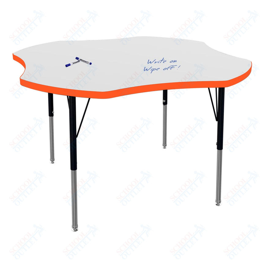 Marco MG2200 Series 48" Clover Preschool Table w/ Dry Erase Top Adj Height 16" - 24" (MG2265 - DA) - SchoolOutlet