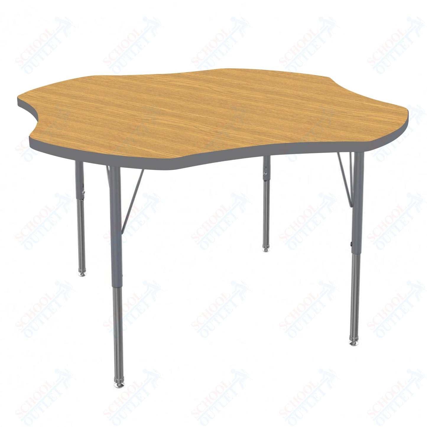 Marco MG2200 Series 48" Clover Preschool Table Adjustable Height 16" - 24" (MG2265 - MA) - SchoolOutlet