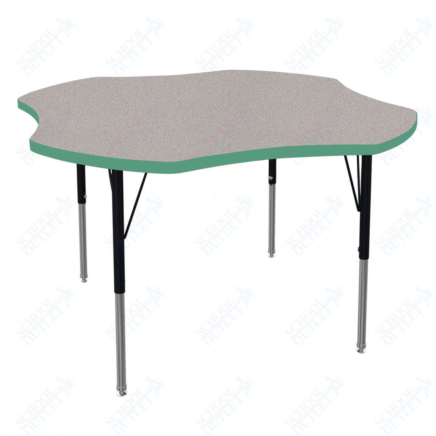 Marco MG2200 Series 48" Clover Preschool Table Adjustable Height 16" - 24" (MG2265 - MA) - SchoolOutlet