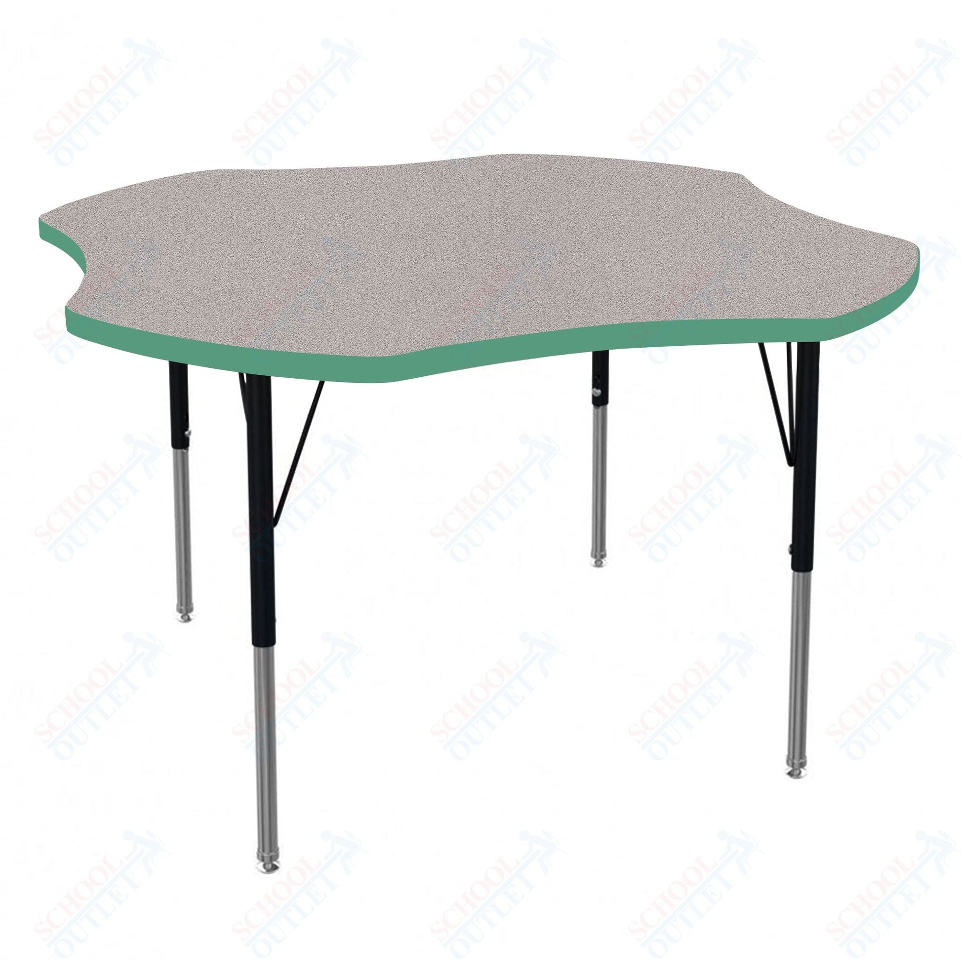 Marco MG2200 Series 48" Clover Preschool Table Adjustable Height 16" - 24" (MG2265 - MA) - SchoolOutlet