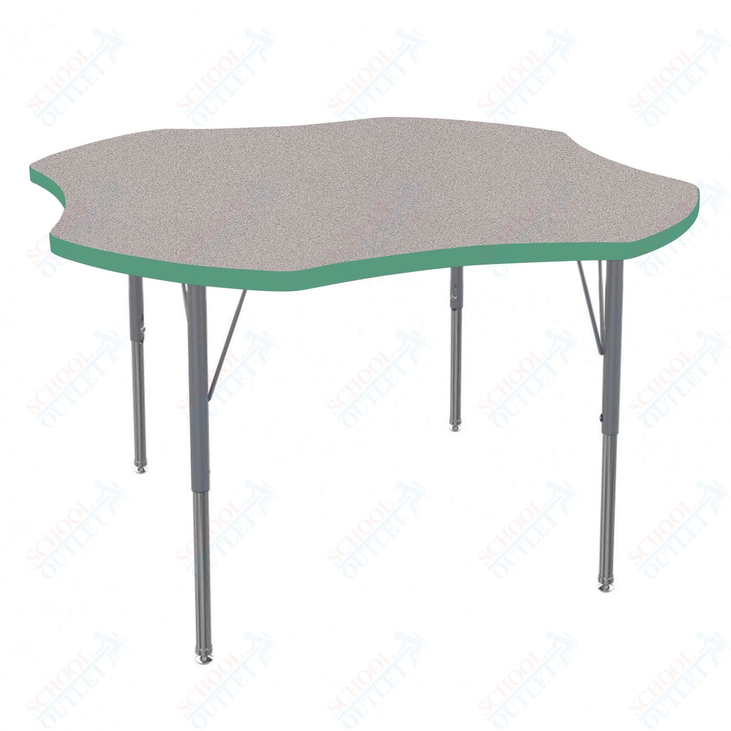 Marco MG2200 Series 48" Clover Preschool Table Adjustable Height 16" - 24" (MG2265 - MA) - SchoolOutlet