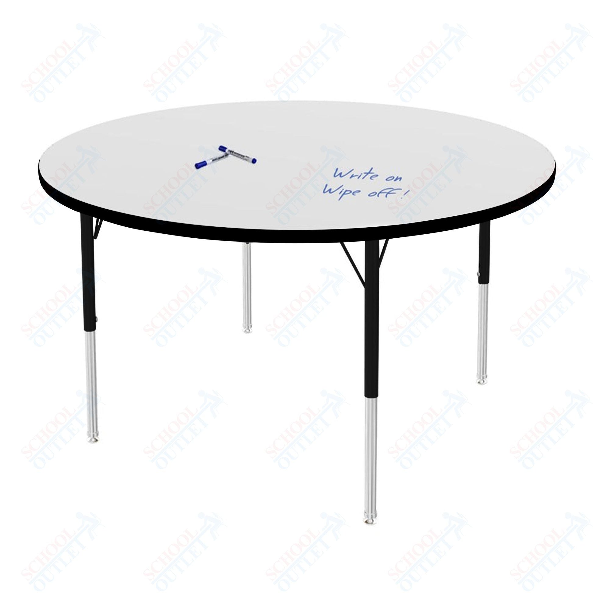 Marco MG2200 Series 48" Round Activity Table w/ Dry Erase Top Adj Height 21" - 30" (MG2266 - DB) - SchoolOutlet