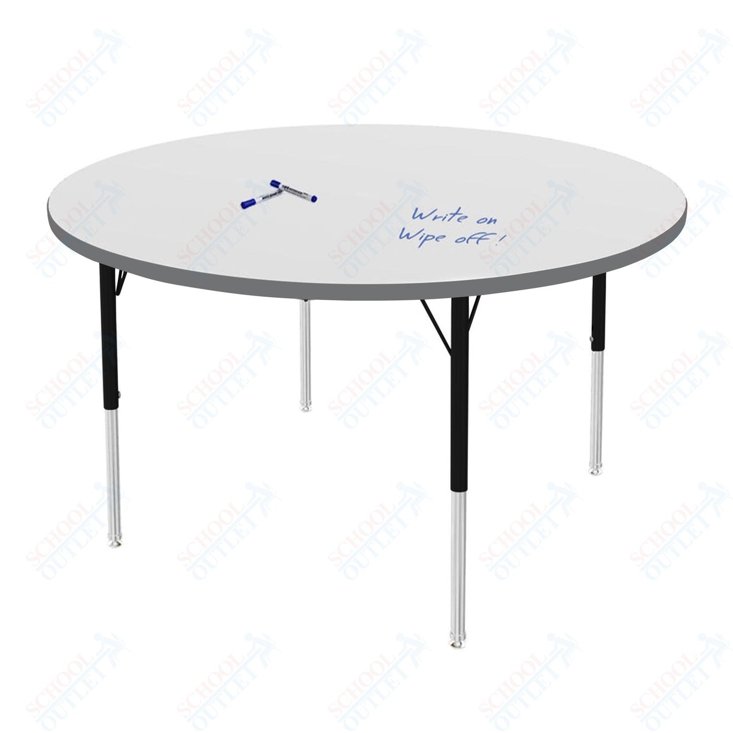 Marco MG2200 Series 48" Round Activity Table w/ Dry Erase Top Adj Height 21" - 30" (MG2266 - DB) - SchoolOutlet