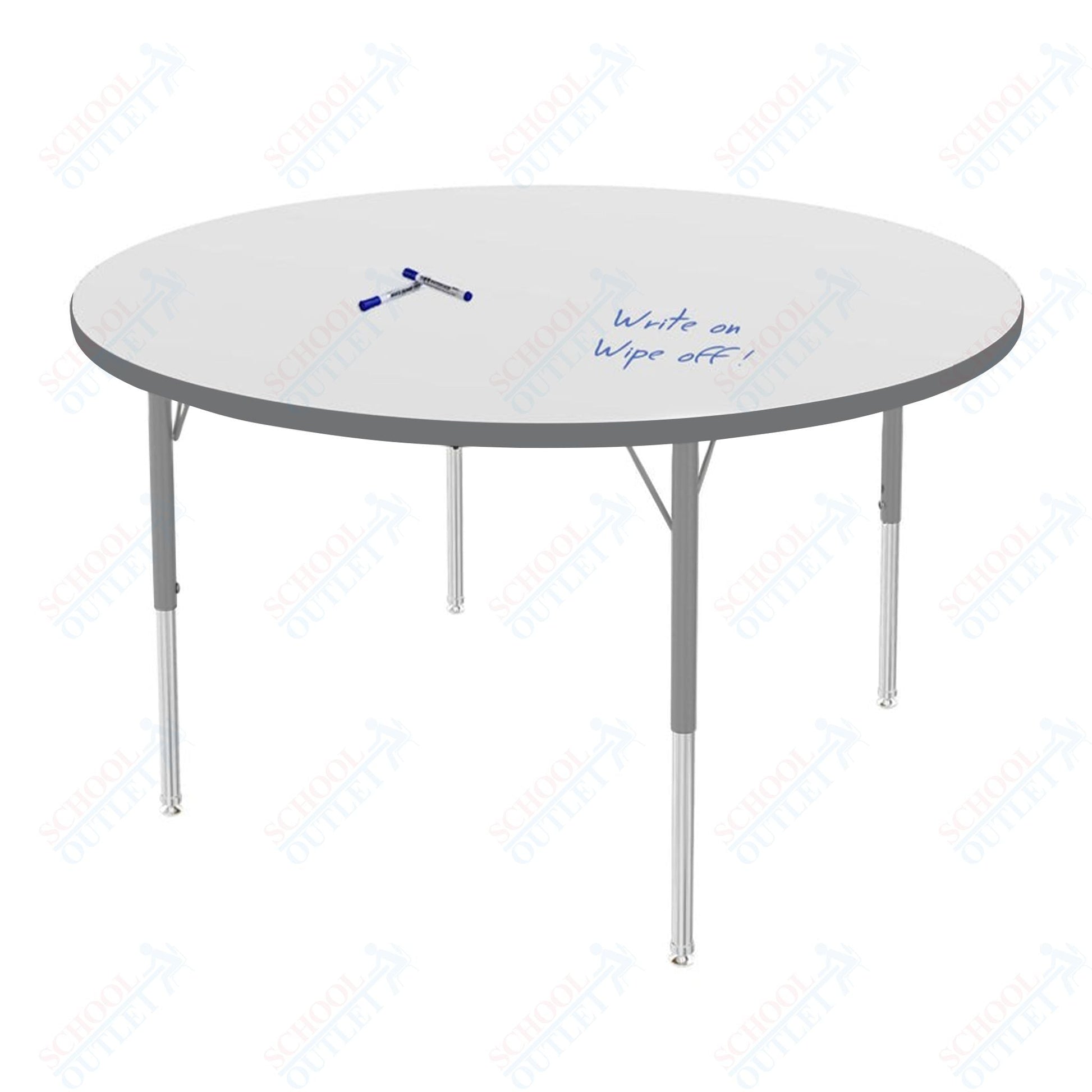 Marco MG2200 Series 48" Round Activity Table w/ Dry Erase Top Adj Height 21" - 30" (MG2266 - DB) - SchoolOutlet