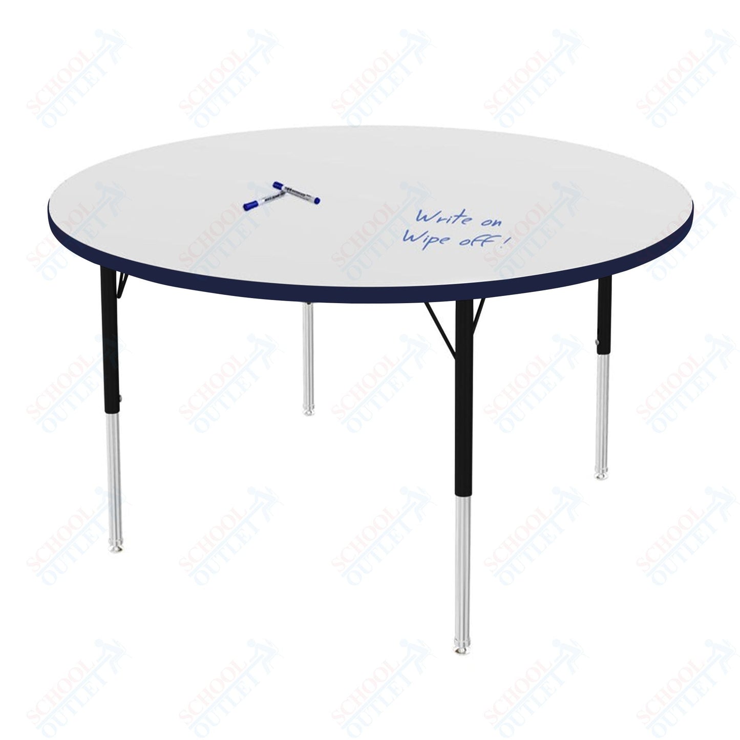 Marco MG2200 Series 48" Round Activity Table w/ Dry Erase Top Adj Height 21" - 30" (MG2266 - DB) - SchoolOutlet