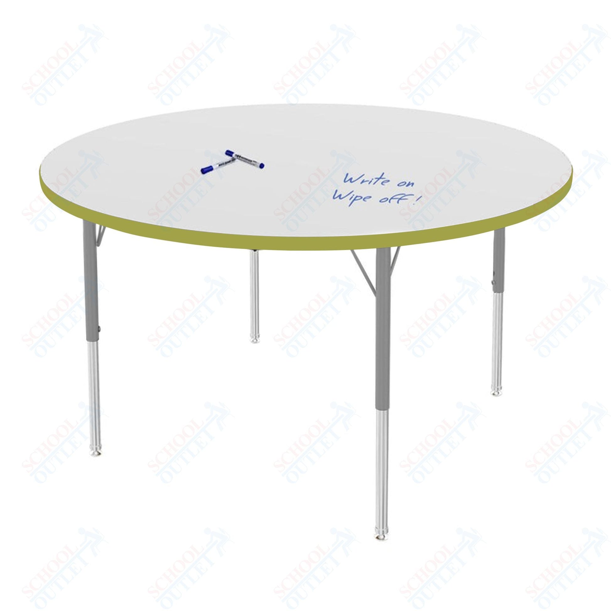 Marco MG2200 Series 48" Round Activity Table w/ Dry Erase Top Adj Height 21" - 30" (MG2266 - DB) - SchoolOutlet